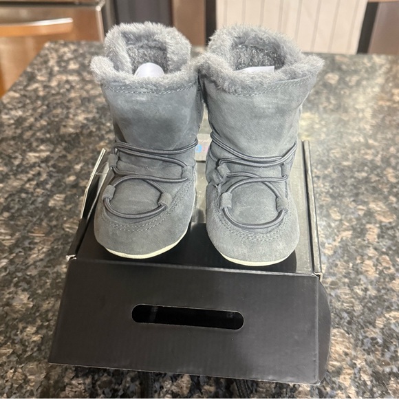 Baby Moon Boot Suede Crib Boots 21-22 Eu (5.5-6.5 Us) Grey - Picture 6 of 10